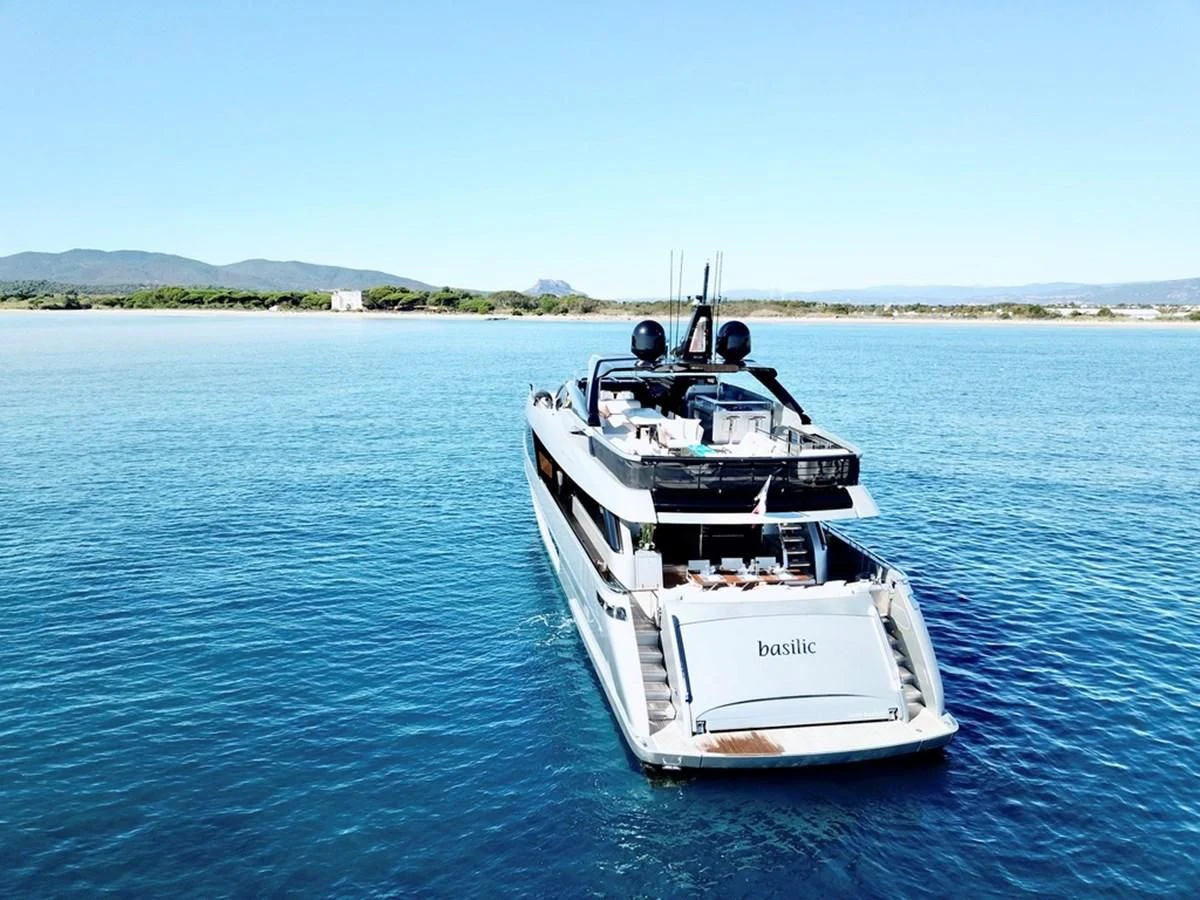 a boat in the water aboard BASILIC Yacht for Sale
