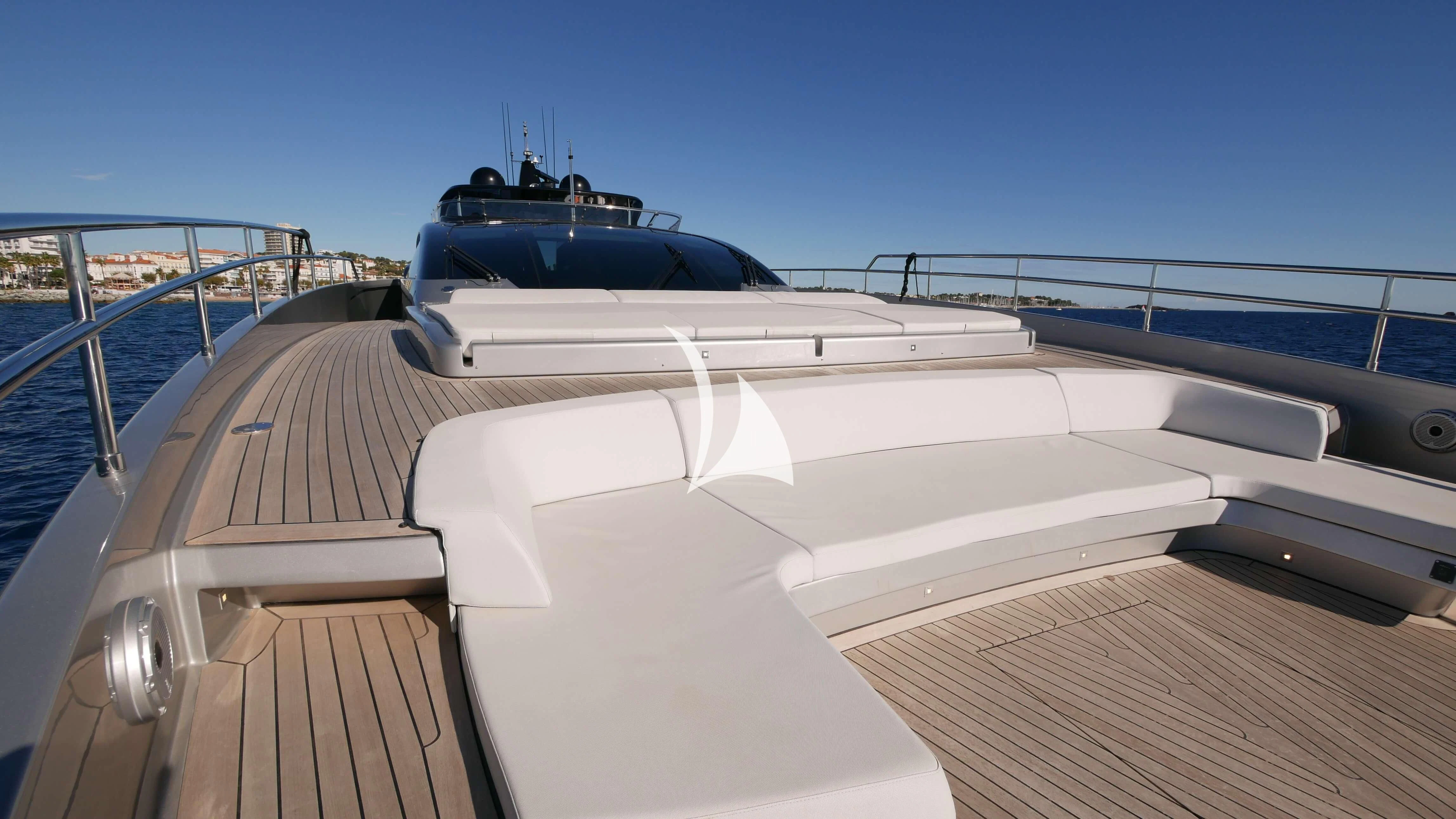 a boat on a deck aboard BASILIC Yacht for Sale