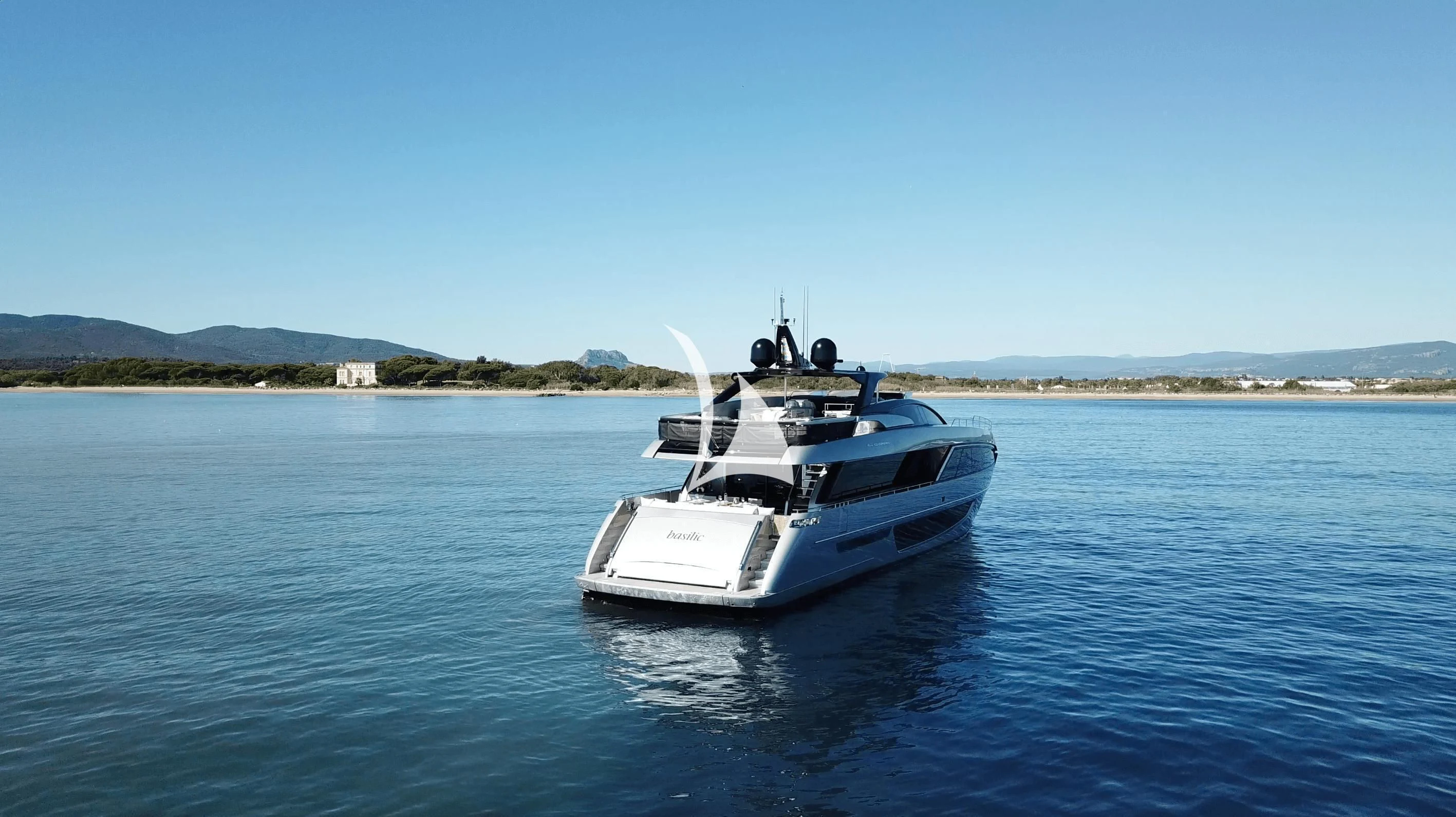 a boat in the water aboard BASILIC Yacht for Sale