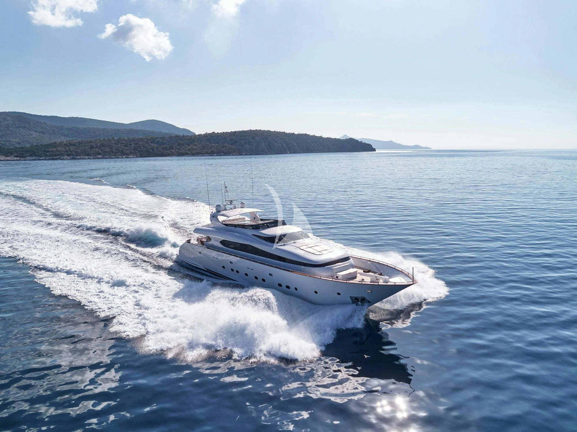 a boat driving on water aboard BIANCA Yacht for Sale