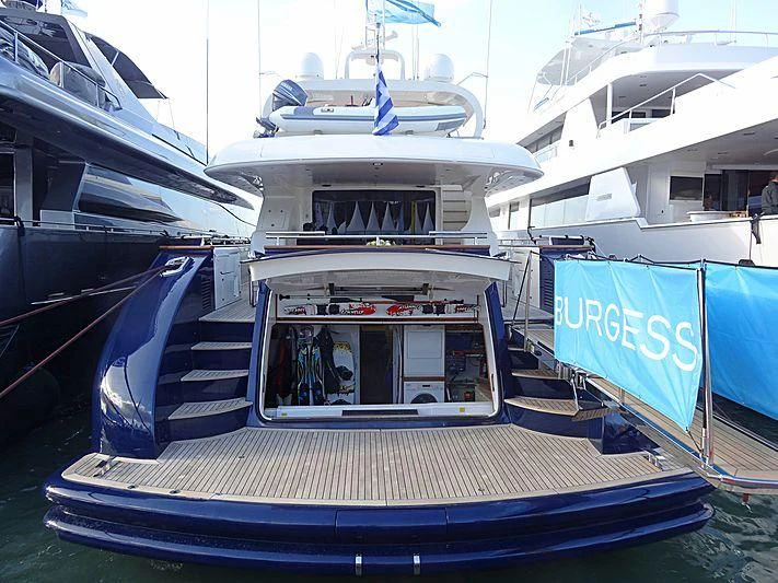 a boat docked at a pier aboard BIANCA Yacht for Sale