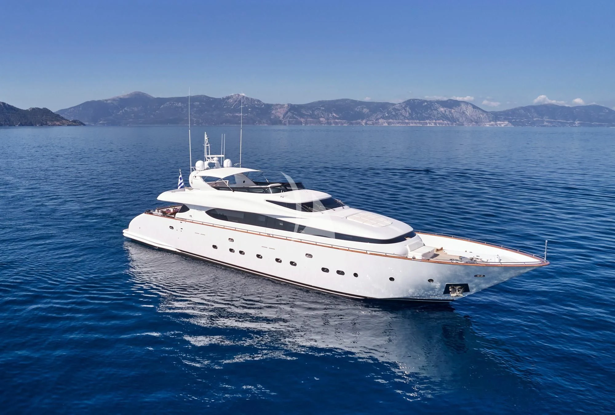 a white yacht in the water aboard BIANCA Yacht for Sale