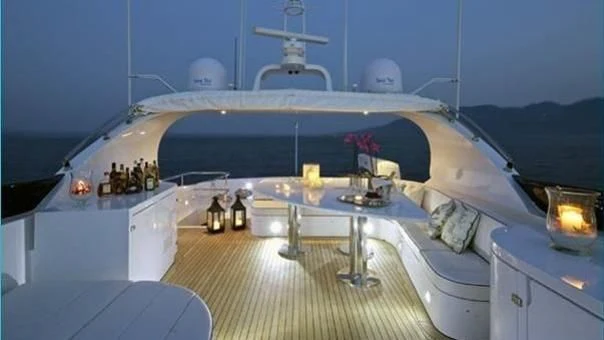 a ship with a large white ship aboard BIANCA Yacht for Sale