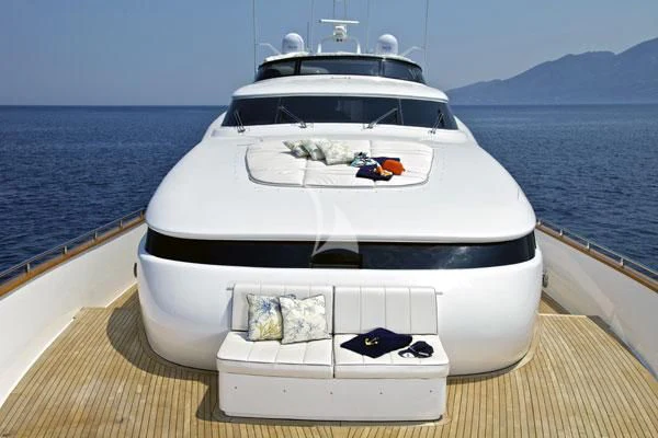 a white yacht on a dock aboard BIANCA Yacht for Sale
