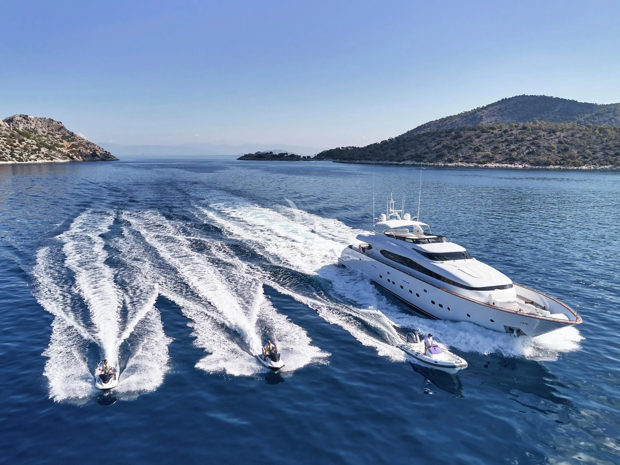 a boat on the water aboard BIANCA Yacht for Sale