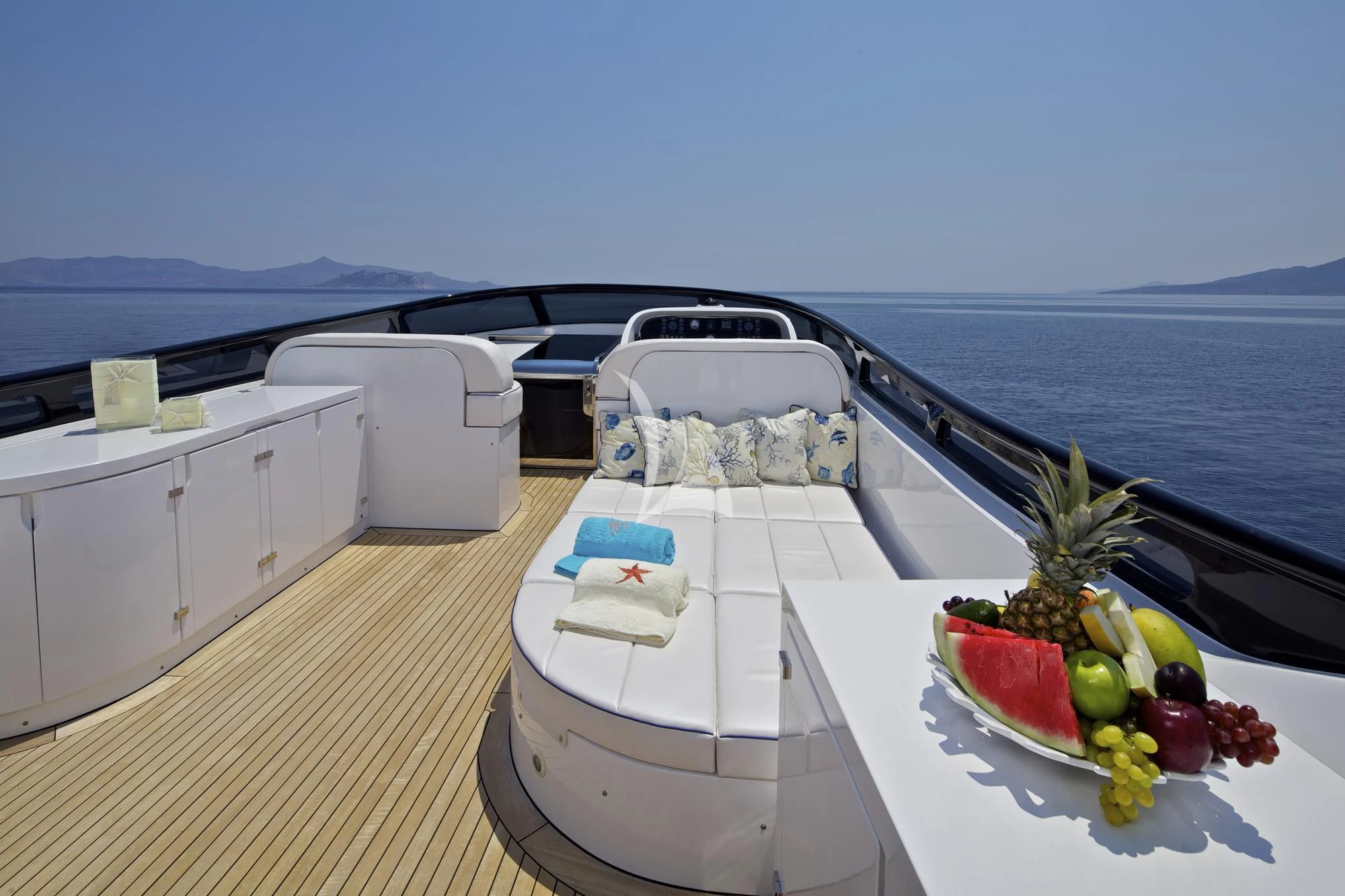 a boat on a deck aboard BIANCA Yacht for Sale