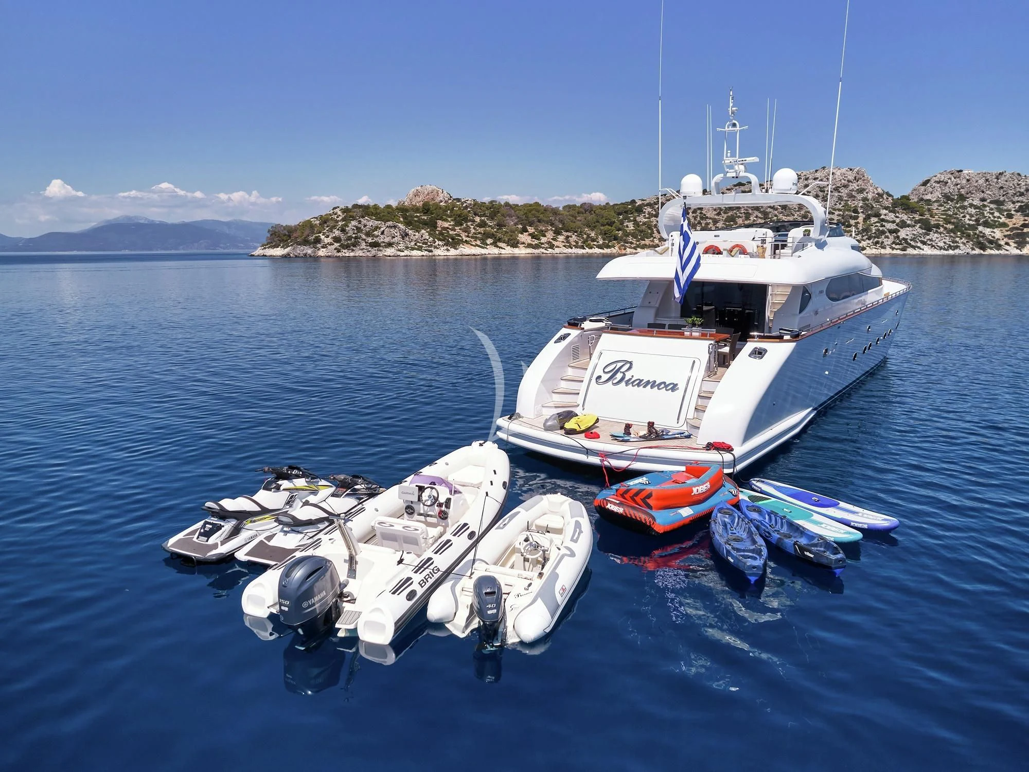 a boat on the water aboard BIANCA Yacht for Sale