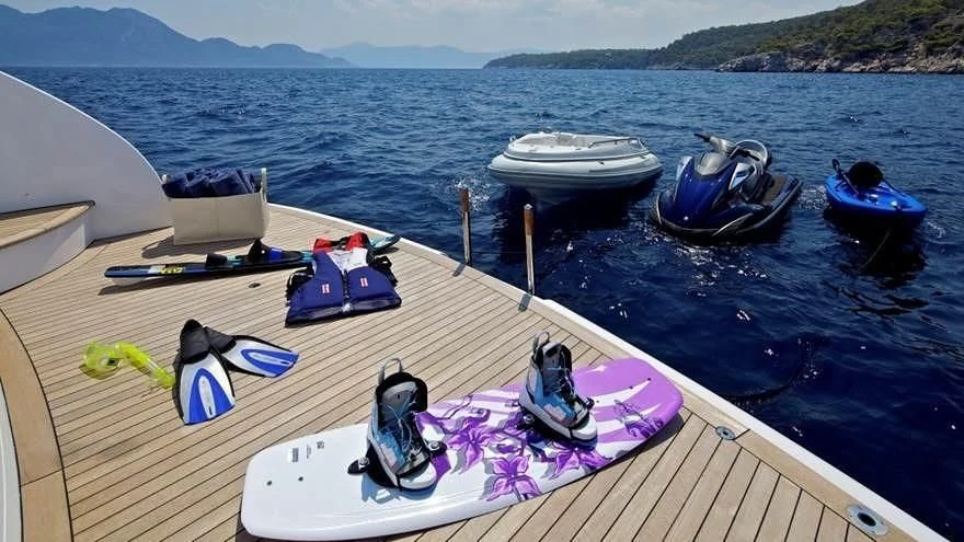 a boat on the water aboard BIANCA Yacht for Sale