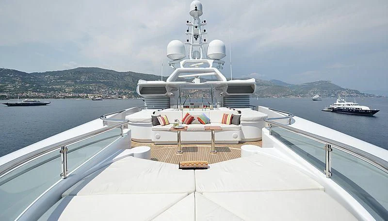a boat on a body of water aboard TRIPLE SEVEN Yacht for Sale