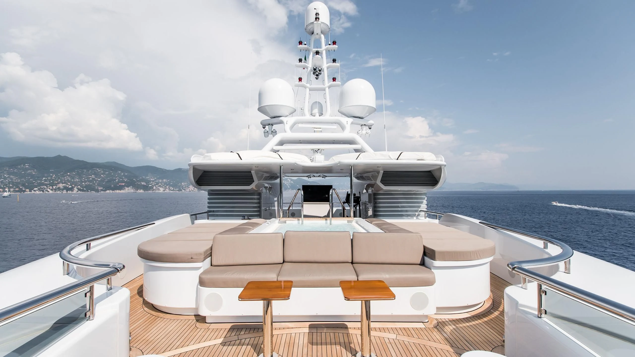 a boat on a boat aboard TRIPLE SEVEN Yacht for Sale