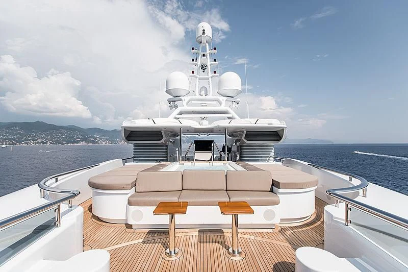 a boat on a boat aboard TRIPLE SEVEN Yacht for Sale