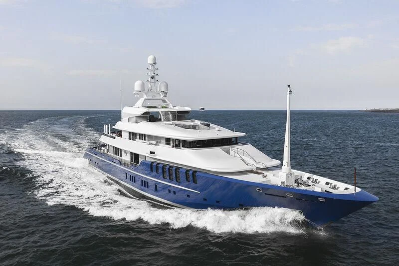 a large white ship aboard TRIPLE SEVEN Yacht for Sale