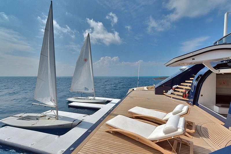 a boat on the water aboard TRIPLE SEVEN Yacht for Sale