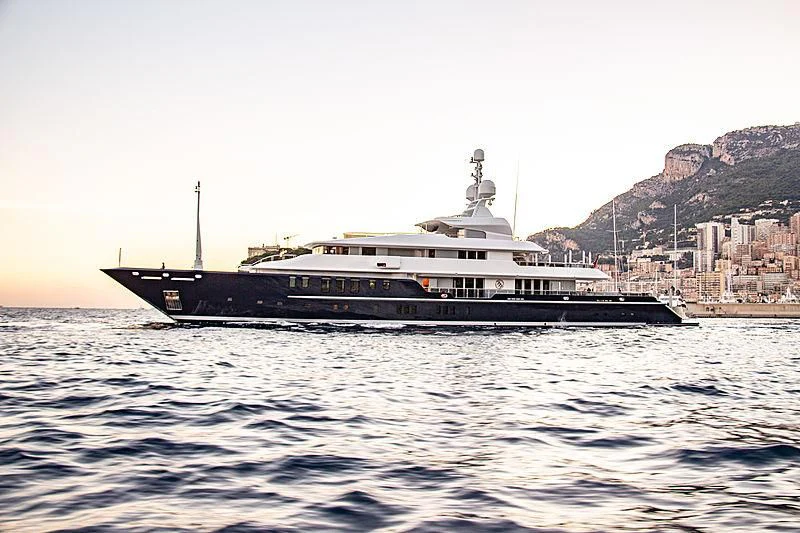 a boat in the water aboard TRIPLE SEVEN Yacht for Sale