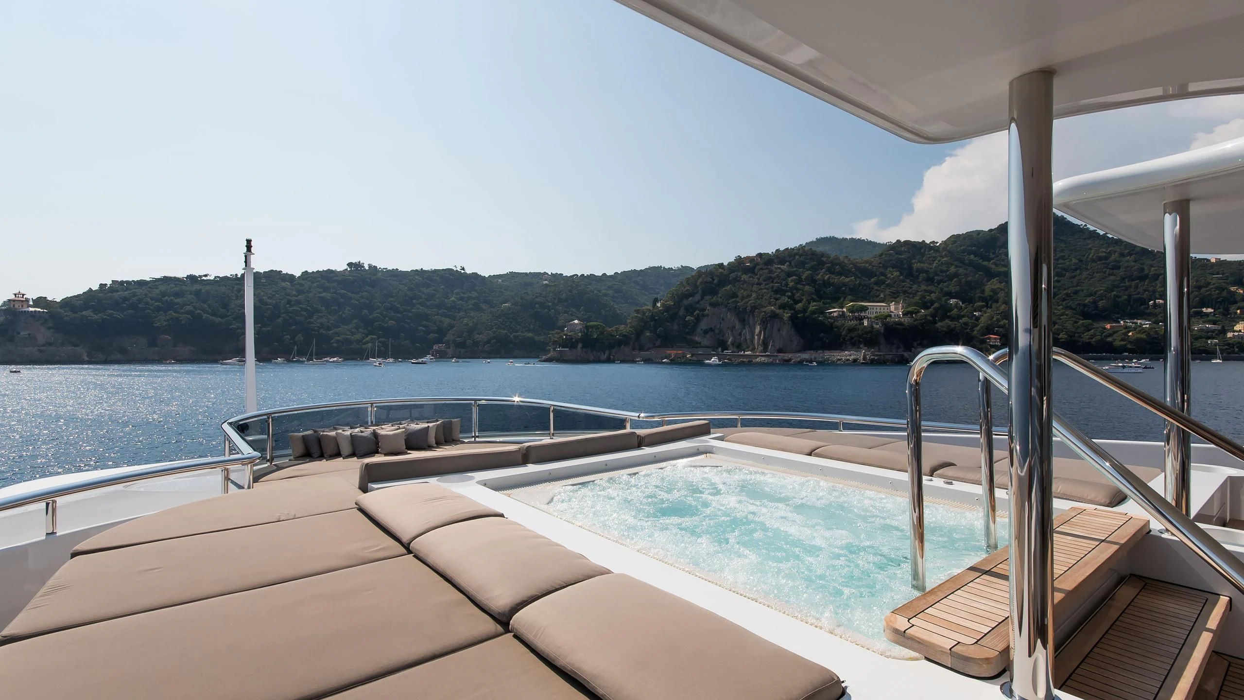 a boat on the water aboard TRIPLE SEVEN Yacht for Sale