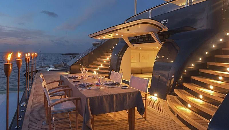 a boat on the water aboard TRIPLE SEVEN Yacht for Sale