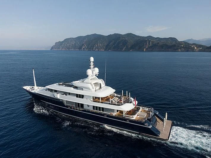 a ship on the water aboard TRIPLE SEVEN Yacht for Sale