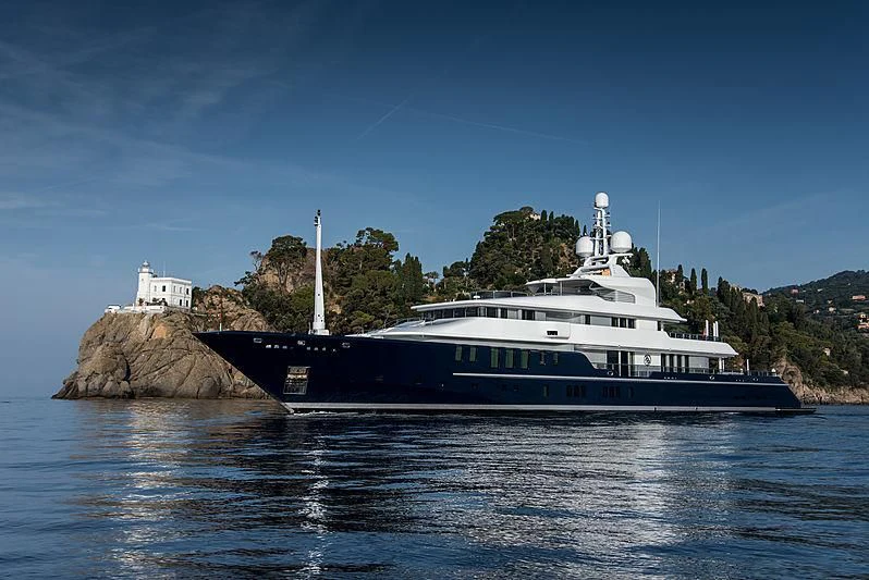 a boat on the water aboard TRIPLE SEVEN Yacht for Sale