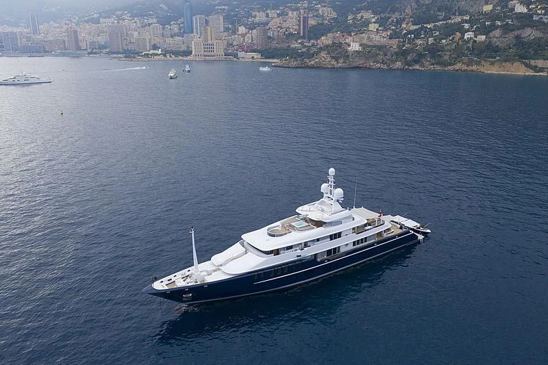 a boat on the water aboard TRIPLE SEVEN Yacht for Sale