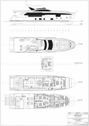diagram, engineering drawing aboard MAHAKALA Yacht for Sale