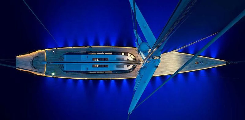 a close-up of a compass aboard ANATTA Yacht for Sale