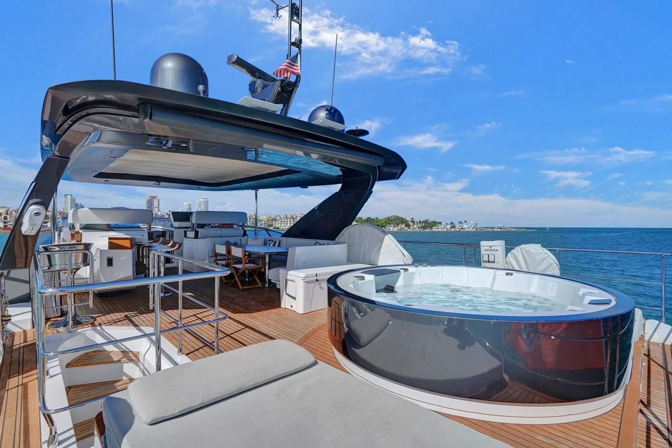 a boat on a deck aboard ENCHANTE Yacht for Sale