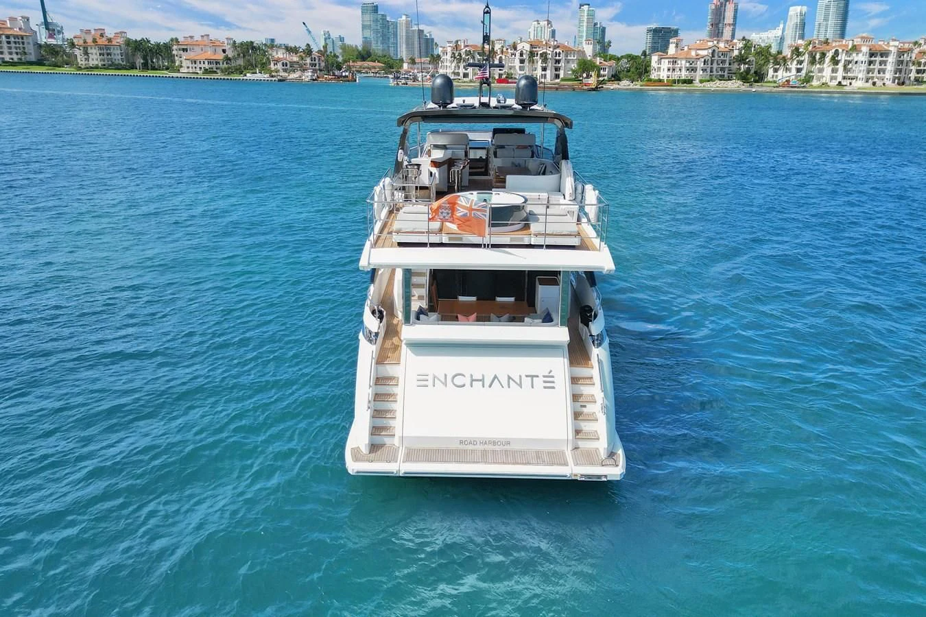 a boat in the water aboard ENCHANTE Yacht for Sale