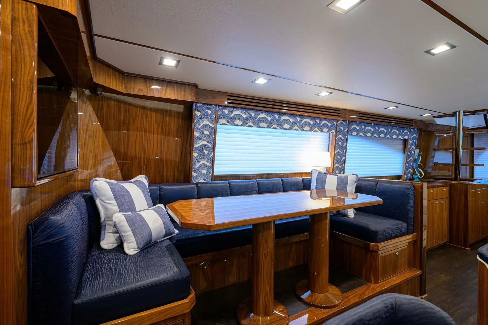 a room with a couch and a table aboard FORTY NINER Yacht for Sale