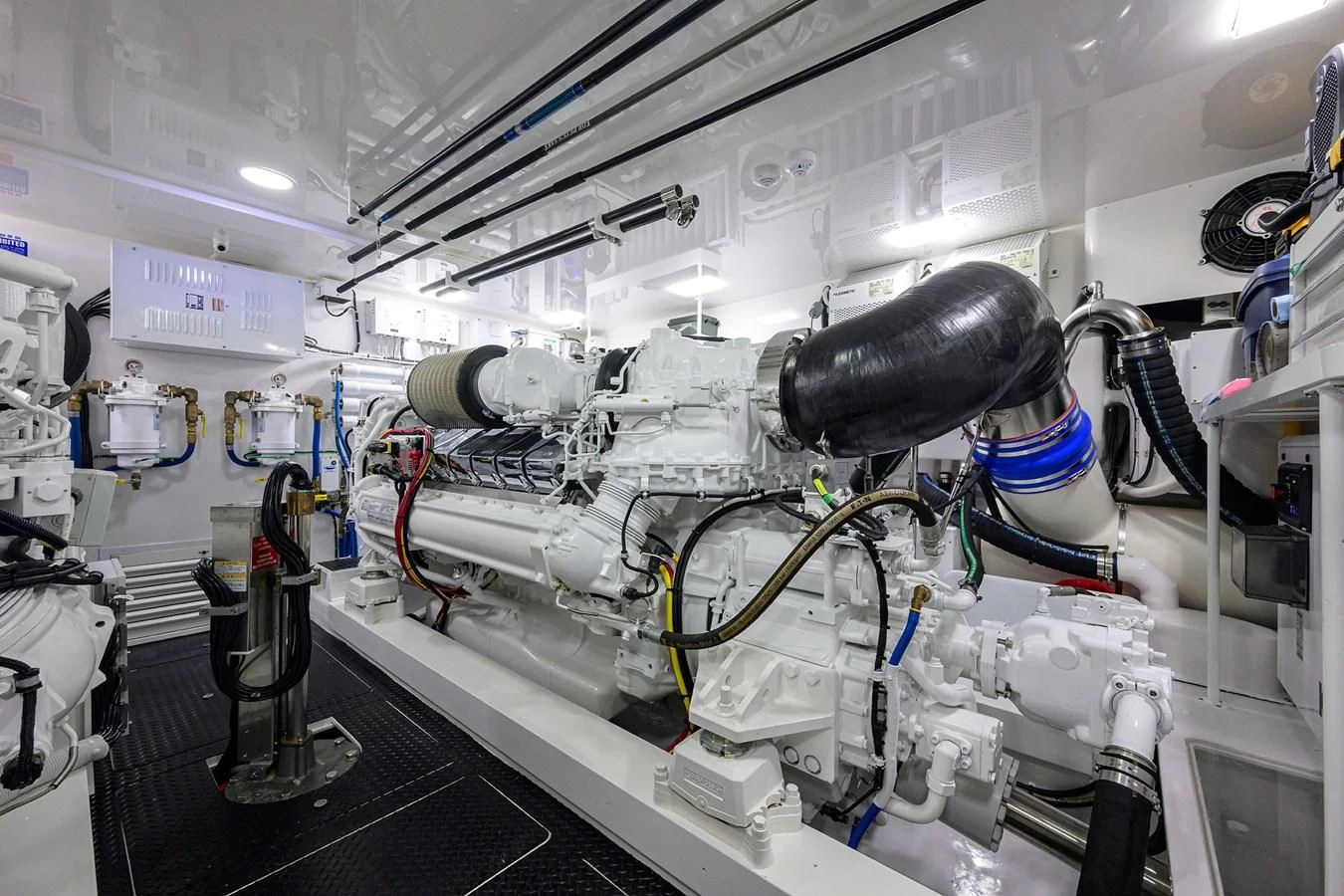 a large machine with pipes aboard FORTY NINER Yacht for Sale