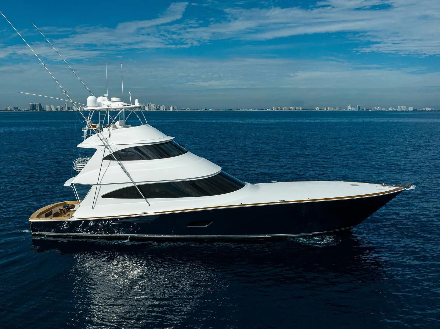 a white yacht in the water aboard FORTY NINER Yacht for Sale