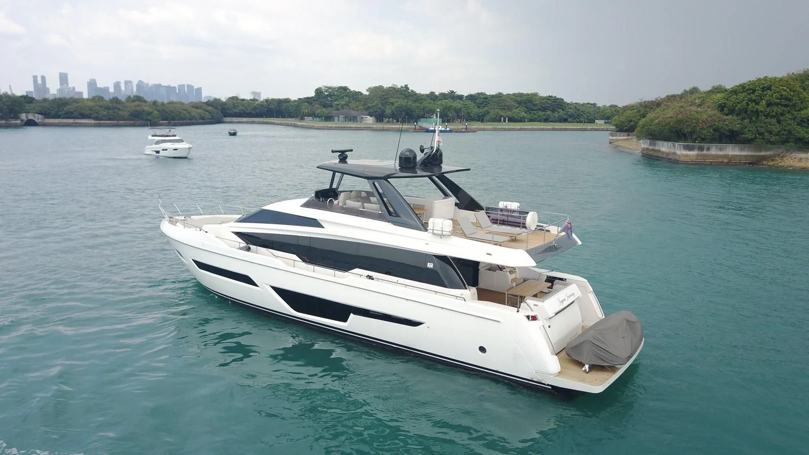 a boat in the water aboard JOYOUS JOURNEY Yacht for Sale