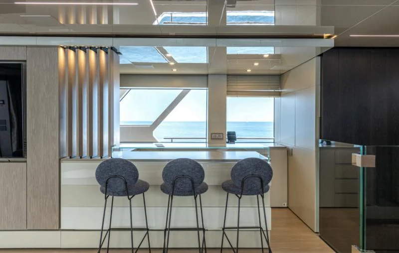 chairs in a room aboard CARITA Yacht for Sale