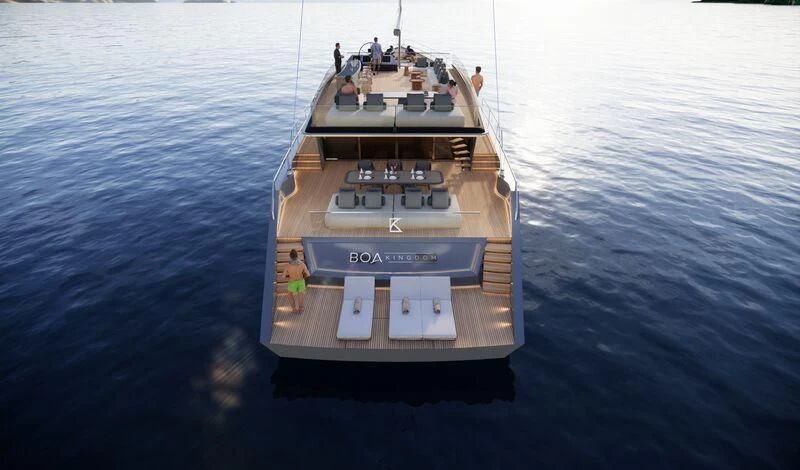 a group of people on a boat aboard BOA KINGDOM Yacht for Sale