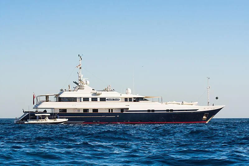 a large boat in the water aboard TURQUOISE Yacht for Sale