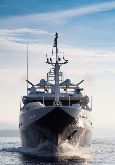 a large ship in the water aboard TURQUOISE Yacht for Sale