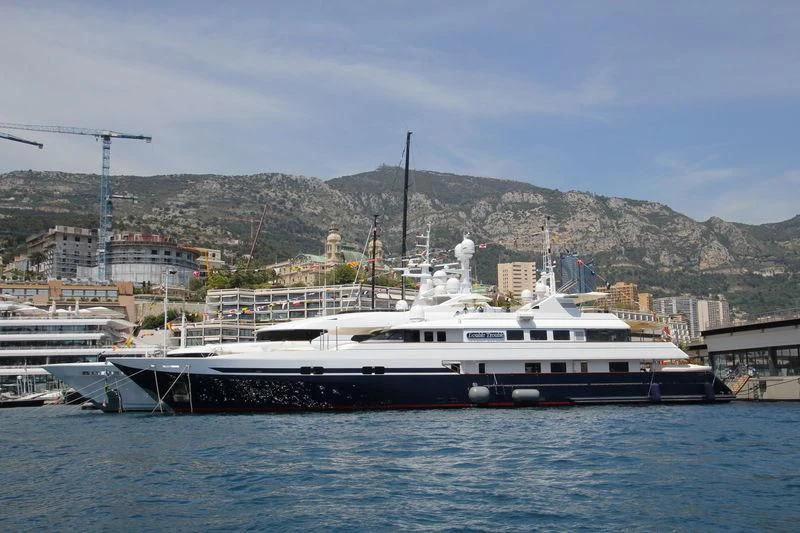 a boat in the water aboard TURQUOISE Yacht for Sale