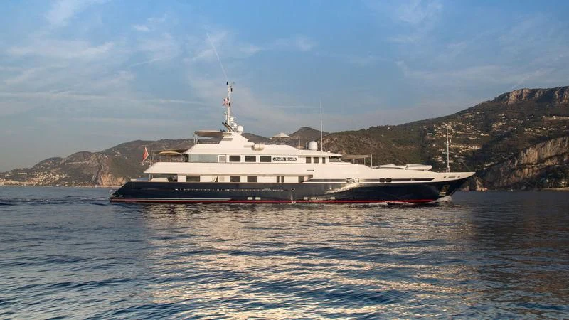 a large boat in the water aboard TURQUOISE Yacht for Sale
