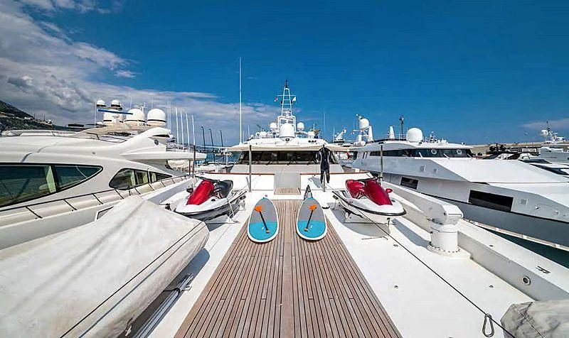 a dock with boats aboard TURQUOISE Yacht for Sale
