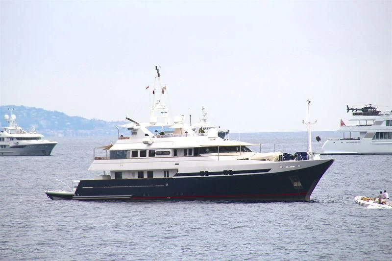 a large boat in the water aboard TURQUOISE Yacht for Sale