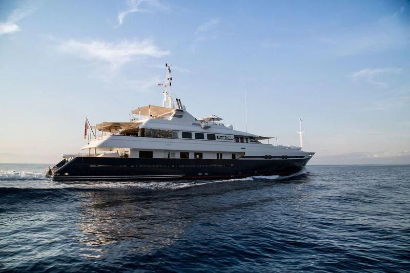a large boat in the water aboard TURQUOISE Yacht for Sale