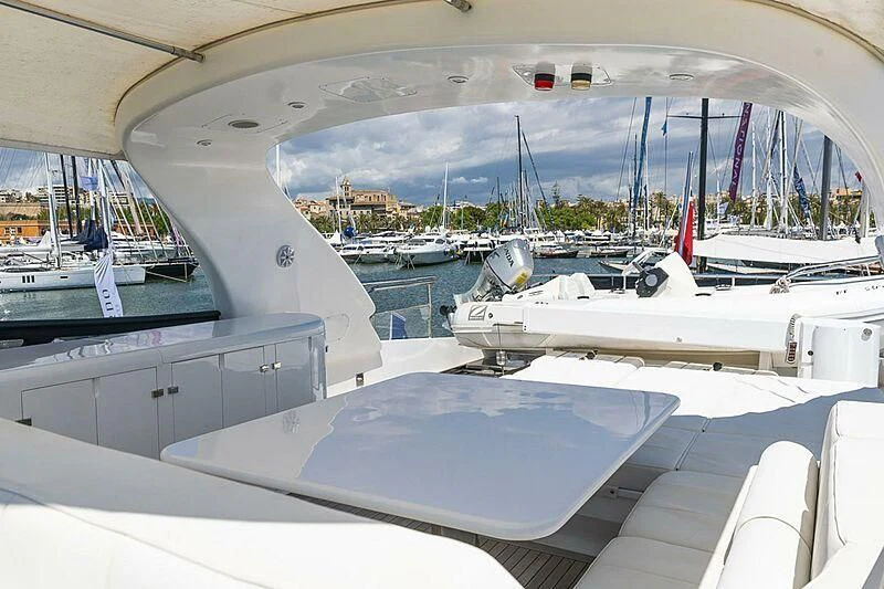 a view of a boat from the deck of a boat aboard XUMI Yacht for Charter