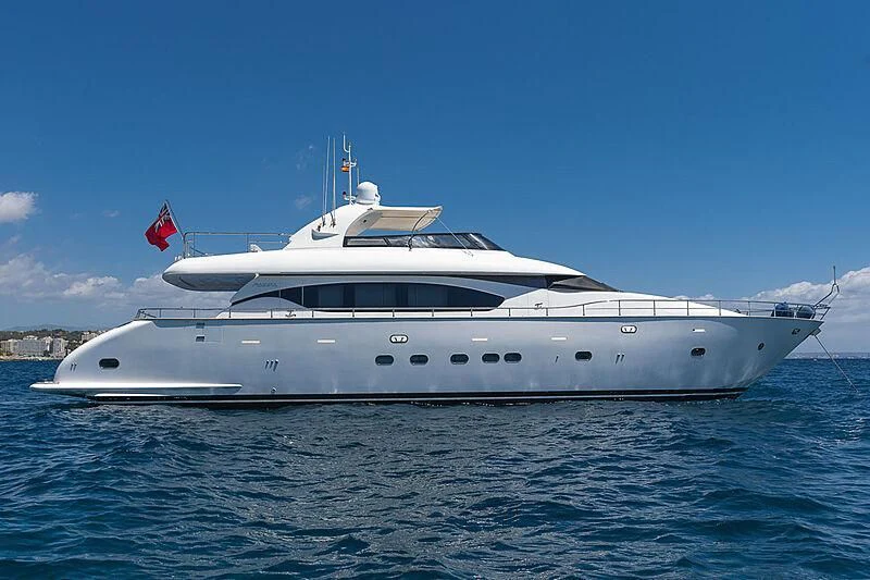 a large white yacht aboard XUMI Yacht for Charter