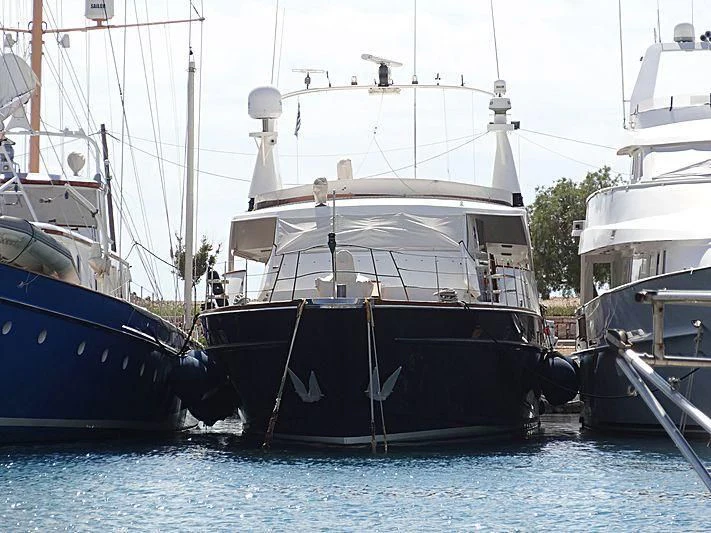 several boats docked at a pier aboard OCTAVIAN Yacht for Sale
