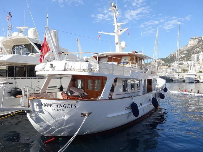 a boat on the water aboard FIVE ANGELS Yacht for Sale
