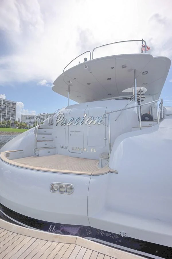 a large white boat aboard CENTER RING Yacht for Sale