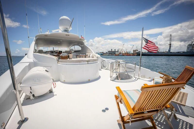 a boat on a dock aboard CENTER RING Yacht for Sale
