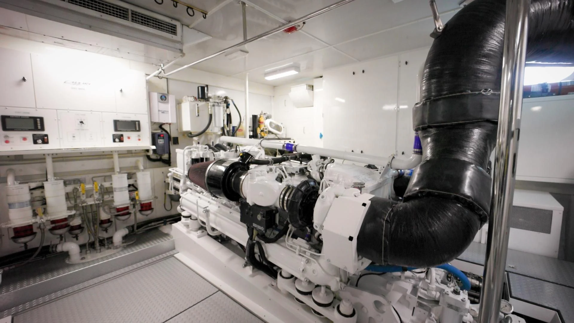 a machine with wires aboard CENTER RING Yacht for Sale