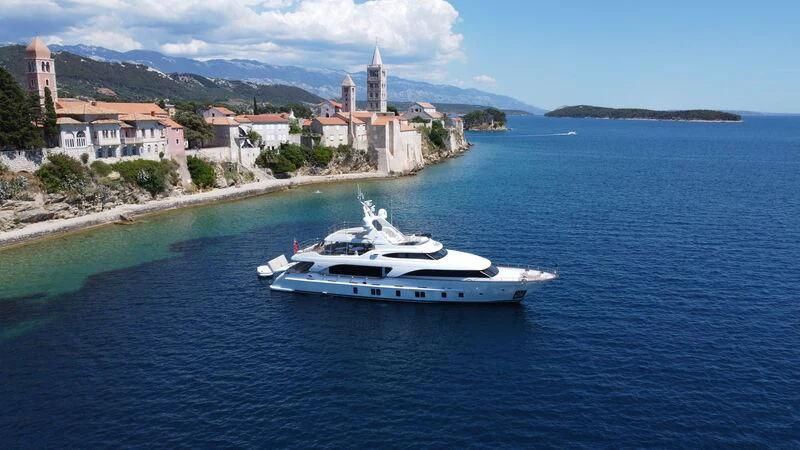 a boat in the water aboard MIAMAA Yacht for Sale