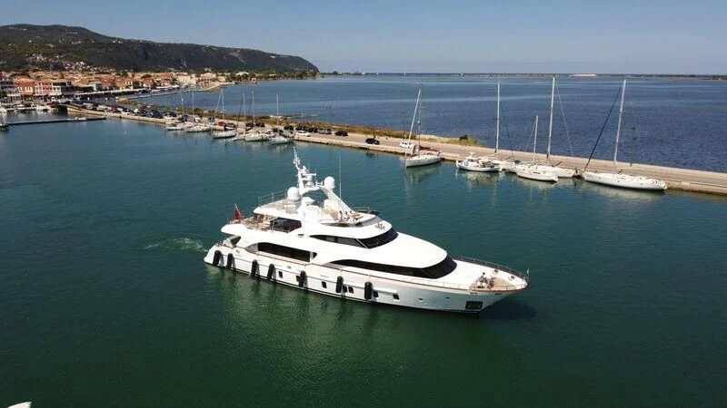 a boat in the water aboard MIAMAA Yacht for Sale