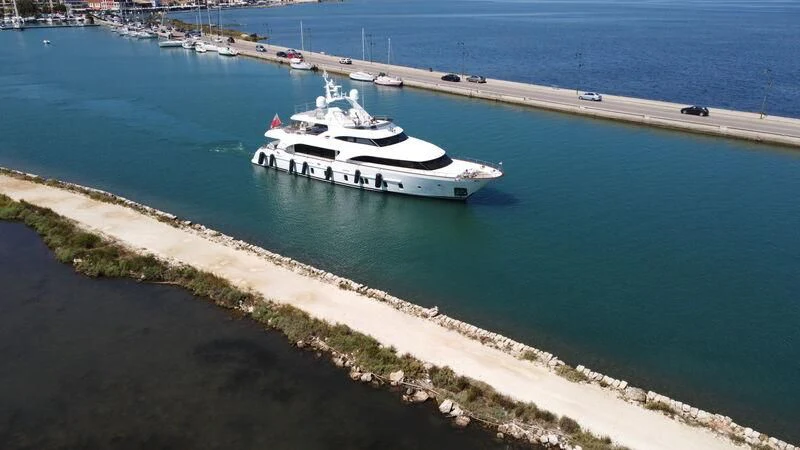 a boat on the water aboard MIAMAA Yacht for Sale